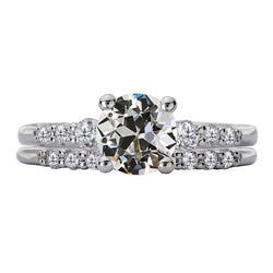 Diamant Bruidsring – Antiek Cushion 2 karaat 14 Karaat Witgoud