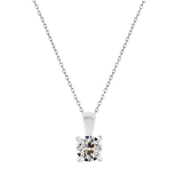 1 karaat Fijne Diamant Hanger Halsketting in 14K Witgoud