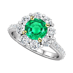 Smaragd Edelsteen Ring – GIA Gekeurd 2 karaat 14 Karaat