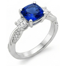 Afbeelding in Gallery-weergave laden, echte round diamant 2.75karaat ring zijaanzicht
