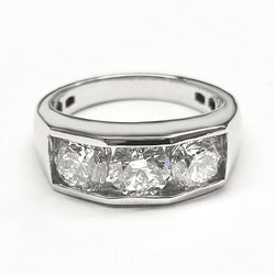 Goud Heren Diamant Ring Rond Gesneden Lab Gegroeid 10K Heren Sieraden