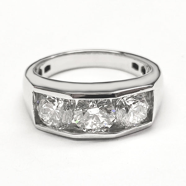 Goud Heren Diamant Ring Rond Gesneden Lab Gegroeid 10K Heren Sieraden