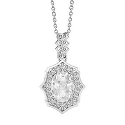 Goud 14K Halo Natuurlijk uit de aarde gewonnen Diamanten Hanger Rond & Ovaal Oude Mijnwerker 3.50 Karaat