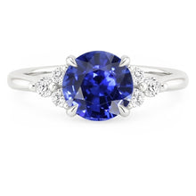 Afbeelding in Gallery-weergave laden, Gouden 5ct Natuurlijke uit de aarde gewonnen Diamanten Saffieren Ring
