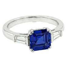 Afbeelding in Gallery-weergave laden, echte asscher diamant 2.50karaat ring zijaanzicht
