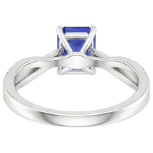 Afbeelding in Gallery-weergave laden, Gouden Blauwe Saffier &amp; Diamanten Ring Met Accenten Gedraaide Schacht 4 Karaat
