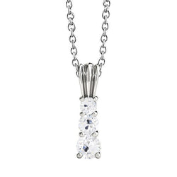 Gouden Diamanten Hanger Drie Stenen Ronde Oude Mijnwerker 1,50 Karaat Prong Set