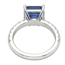 Afbeelding in Gallery-weergave laden, echte round saffier 3karaat ring op wit
