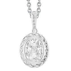 Gouden Hanger met Echte Natuurlijke uit de aarde gewonnen Diamant en Oogje Kastzetting Ovale Oude Mijnwerker 4.50 Karaat