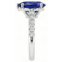 Afbeelding in Gallery-weergave laden, Gouden Edelsteen Ring Blauwe Saffier Met Diamanten Accenten 4 Karaat
