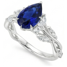 Afbeelding in Gallery-weergave laden, Natuurlijke Saffier Ring 7.25ct - Witgoud 14K
