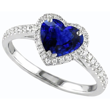 Afbeelding in Gallery-weergave laden, echte heart saffier 3.50karaat ring bovenaanzicht
