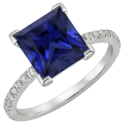 Natuurlijke Saffier Ring 5.50ct - Witgoud 14K