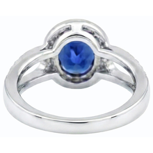 Afbeelding in Gallery-weergave laden, echte round saffier 4karaat ring close-up detail
