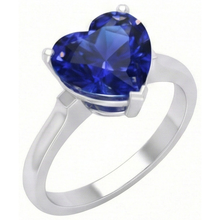 Afbeelding in Gallery-weergave laden, echte heart saffier 2karaat ring close-up detail
