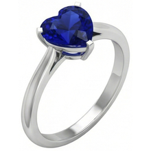 Afbeelding in Gallery-weergave laden, echte heart saffier 2karaat ring vooraanzicht
