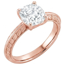 Afbeelding in Gallery-weergave laden, Gouden Solitaire Oud Geslepen Kussen Uit de Aarde Gewonnen Diamanten Ring 3.75 Karaat Sieraden
