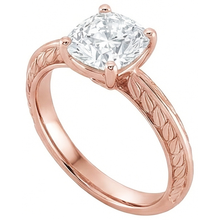 Afbeelding in Gallery-weergave laden, Gouden Solitaire Oud Geslepen Kussen Uit de Aarde Gewonnen Diamanten Ring 3.75 Karaat Sieraden
