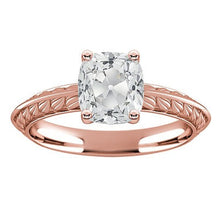 Afbeelding in Gallery-weergave laden, Gouden Solitaire Oud Geslepen Kussen Echt Diamanten ring 3.75 Karaat Sieraden

