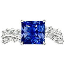 Afbeelding in Gallery-weergave laden, echte princess saffier 4karaat ring close-up detail

