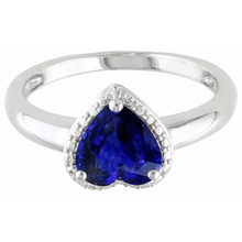 Afbeelding in Gallery-weergave laden, echte heart saffier 2.50karaat ring bovenaanzicht
