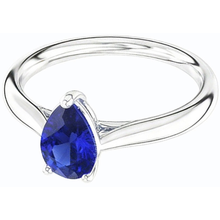 Afbeelding in Gallery-weergave laden, echte pear saffier 1.50karaat ring bovenaanzicht
