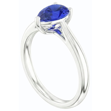 Afbeelding in Gallery-weergave laden, echte pear saffier 1.50karaat ring profielweergave
