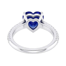 Afbeelding in Gallery-weergave laden, Gouden blauwe saffier edelsteen ring 4 karaat meerdere rijen pave set Natuurlijke echte diamant ( niet in het laboratorium gekweekt )en
