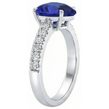 Afbeelding in Gallery-weergave laden, Gouden Natuurlijke echte diamant ( niet in het laboratorium gekweekt )en ring hartvormige blauwe saffier edelsteen 5 karaat
