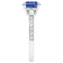 Afbeelding in Gallery-weergave laden, echte round diamant 3karaat ring bovenaanzicht
