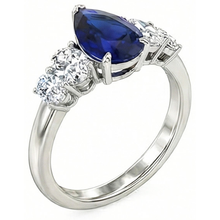 Afbeelding in Gallery-weergave laden, echte round diamant 3.50karaat ring zijaanzicht
