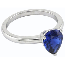 Afbeelding in Gallery-weergave laden, Gouden edelsteen Solitaire ring peer geslepen Ceylon saffier 1,50 karaat
