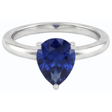 Afbeelding in Gallery-weergave laden, Gouden edelsteen Solitaire ring peer geslepen Ceylon saffier 1,50 karaat
