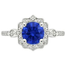 Afbeelding in Gallery-weergave laden, echte round diamant 3karaat ring bovenaanzicht
