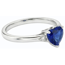 Afbeelding in Gallery-weergave laden, Gouden hart Solitaire natuurlijke blauwe saffier ring 1 karaat
