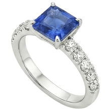 Afbeelding in Gallery-weergave laden, echte asscher diamant 2.75karaat ring close-up detail
