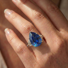 Afbeelding in Gallery-weergave laden, Natuurlijke Saffier Ring 7.25ct - Witgoud 14K

