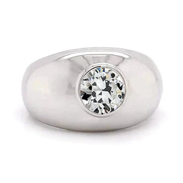 Gouden Gypsy Solitaire Ring Rond Oude Mijnwerker Echt Diamant 1,50 Karaat