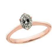 Gouden Solitaire Ring Ovaal Oud Geslepen Echt Diamant Dames Sieraden 2,50 Karaat