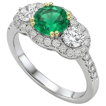 Afbeelding in Gallery-weergave laden, Fijne Smaragd Edelsteen Ring 2,50 karaat Bicolor 14K Goud – zijaanzicht

