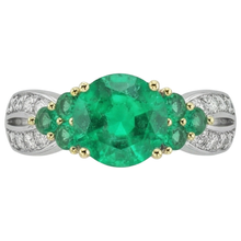 Afbeelding in Gallery-weergave laden, Luxe Gekleurde Steen Ring 2 karaat – zijaanzicht
