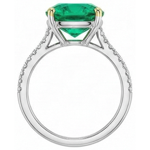 Afbeelding in Gallery-weergave laden, Colombiaanse Smaragd Edelsteen Ring 4 karaat Bicolor 14K Goud – bovenaanzicht
