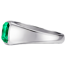 Afbeelding in Gallery-weergave laden, Asscher Fijne Smaragd ring in 14K Witgoud – profielaanzicht
