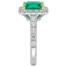 Afbeelding in Gallery-weergave laden, Smaragd Sieraadsteen Ring 3,50 karaat Bicolor 14K Goud – achteraanzicht
