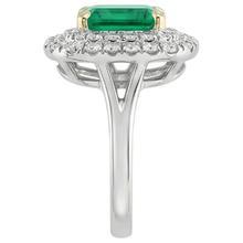 Afbeelding in Gallery-weergave laden, Elegant Smaragd Gekleurde Steen Ring 2 karaat – achteraanzicht

