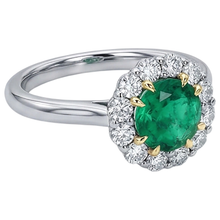 Afbeelding in Gallery-weergave laden, High-end Smaragd Gekleurde Steen Ring 2,50 karaat – hoekaanzicht
