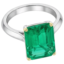 Afbeelding in Gallery-weergave laden, Smaragd Gekleurde Steen Ring – hoekaanzicht
