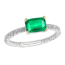 Afbeelding in Gallery-weergave laden, High-end Gekleurde Steen Ring 2 karaat – hoofdaanzicht
