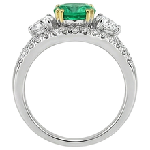 Afbeelding in Gallery-weergave laden, Colombiaanse Smaragd Sieraadsteen Ring 2,50-karaat Bicolor 14K Goud – profielaanzicht
