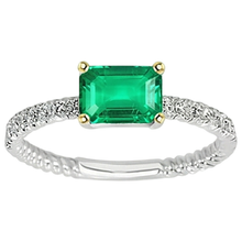 Afbeelding in Gallery-weergave laden, High-end Colombiaanse Smaragd Gekleurde Steen Ring 2 karaat – vooraanzicht
